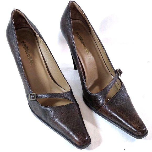 Dollhouse Brown Leather Pumps Size 8 - Picture 2 of 4